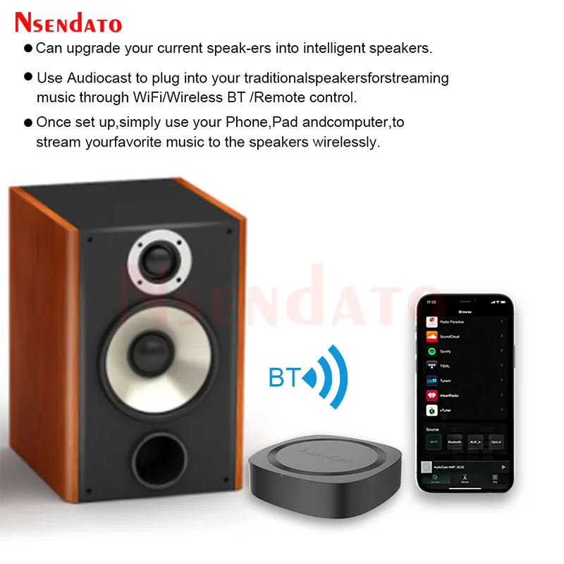 IEAST Audiocast Pro M20 Wireless WiFi Audio Music Receiver Multi Room Audio Wifi BT5.0 Music Player Box Hifi system For Tadil