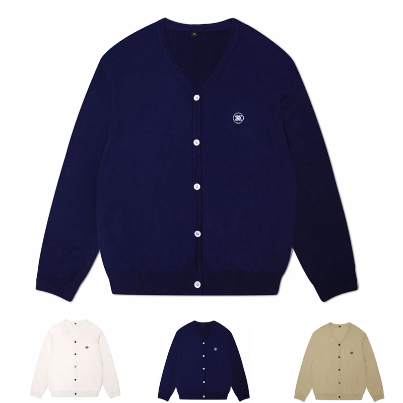 men's Autumn Golf Warm Jacket, Simple High-end Knitted Cardigan, Korean Style Sports golf sweater for men keep warm