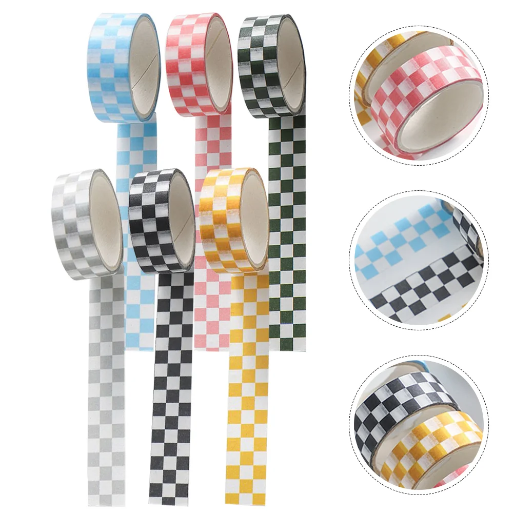 그리드 와시 테이프 장식 그리드 와시 테이프 스크랩북 테이프, DIY 테이프, 컬러 체크 무늬 장식 종이 테이프