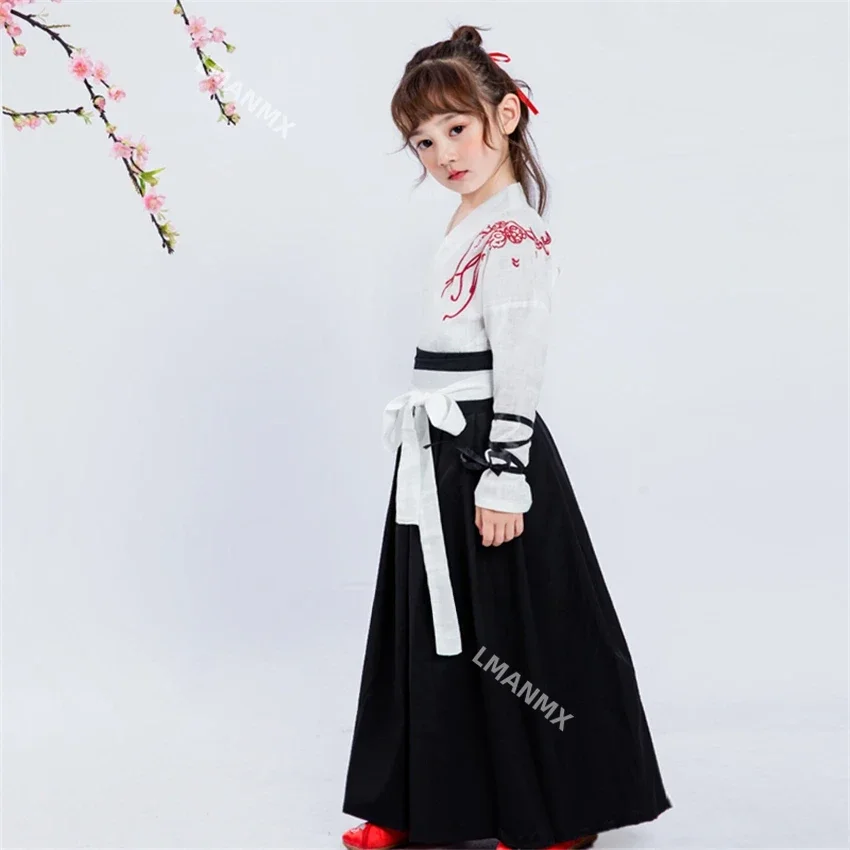 Traditional Kids Japanese Style Kimono Baby Girl Boy Yukata Samurai Costume Embroidery Crane Haori Robe Party Cosplay