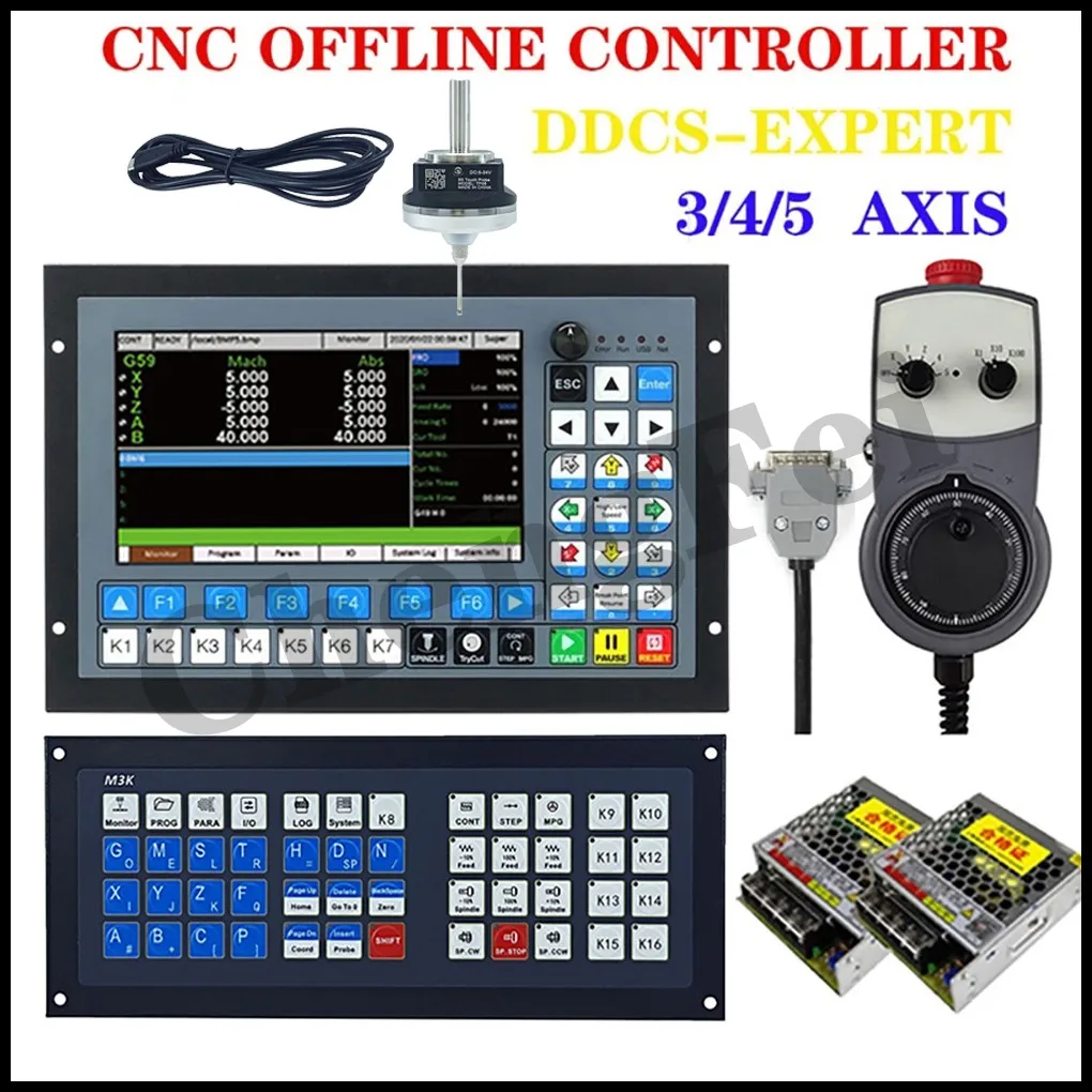 Nuovo 2022 Vendita Calda Ddcs Expert Cnc Offline Controller Set 3/4/5 Axis Cnc System + Tastiera Estesa Più Recente/3D Edge Finder Cnc/Mpg