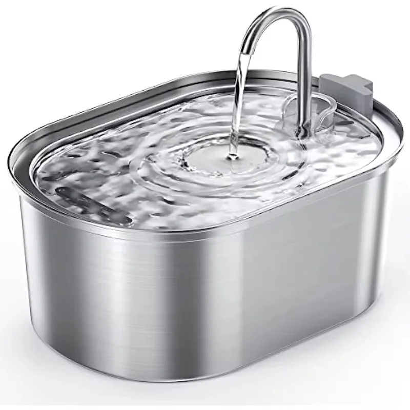 

Stainless Steel Cat Water Fountain 3.2L/108oz Pet Water Dispenser Automatic Cat Fountain USB Charging Cat Products