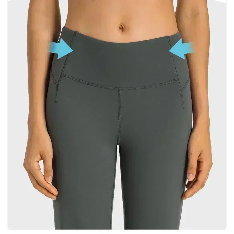 Lemon Women Wide Leg Yoga Sports Pants Zero Sense Skin-friendly Fashion Dance Fitness Trousers Casual Jogging Gym Flare Pants 4