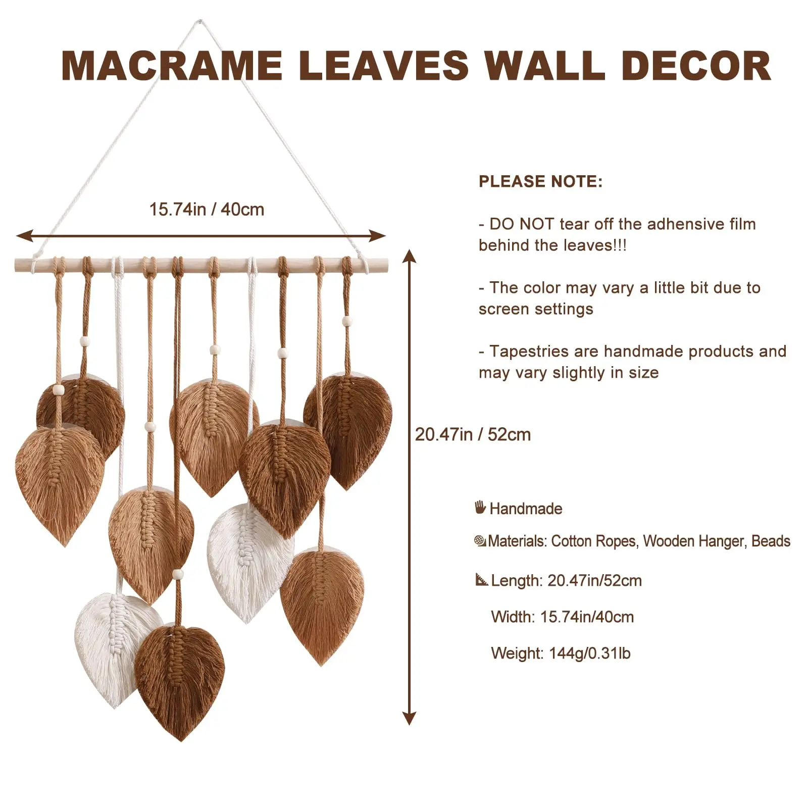 Leaf Macrame Tapestry 3