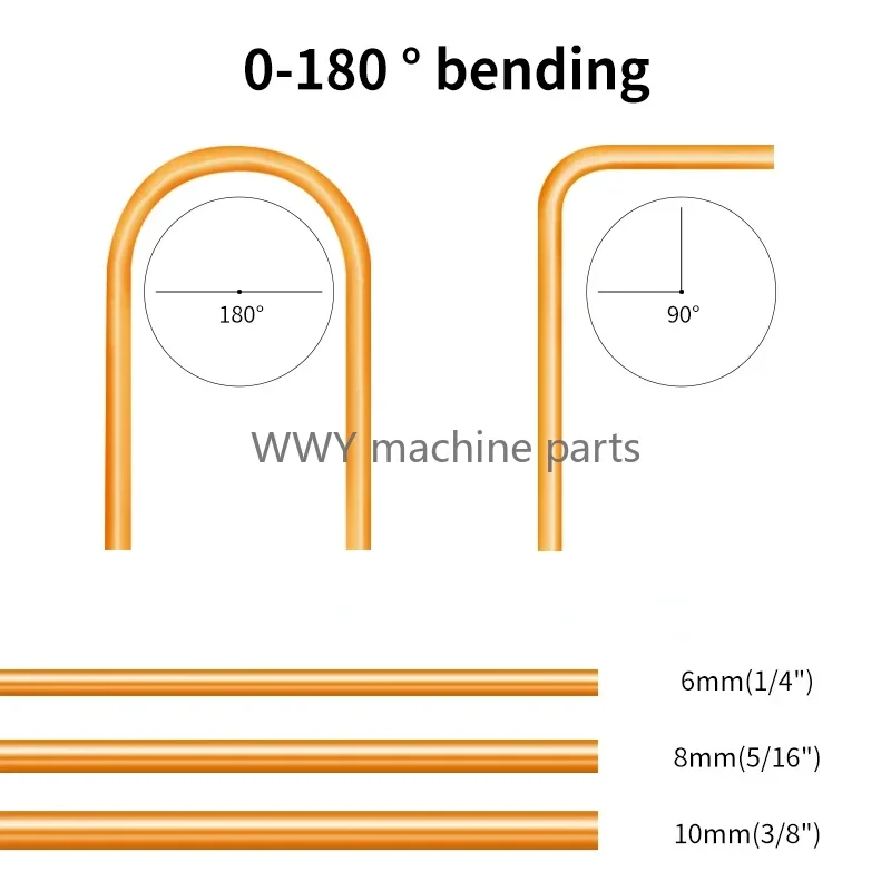 3 In 1 Pipe Bending Hand Tool Combination Tube Bender 90 180 Degree Tube Bending Machine 6mm 0.24in 8mm 0.31inch 10mm 0.39inch tube bender
