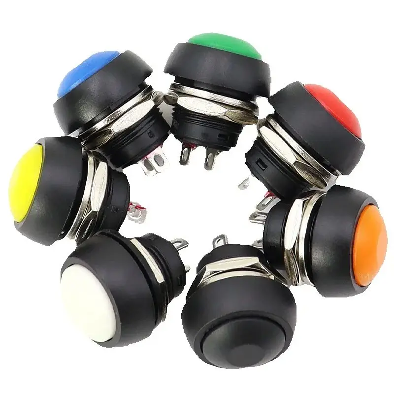 12mm pequeno interruptor de botão circular à prova d'água PBS-33B ...