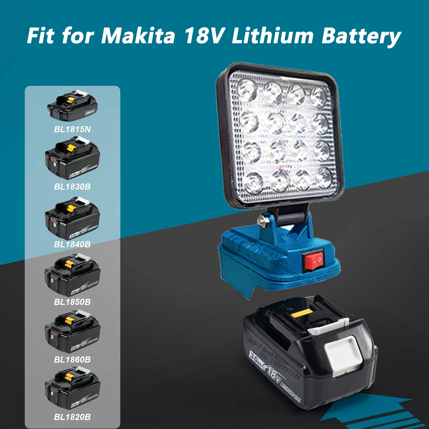 마키타 14.4V-18V 리튬이온 배터리 랜턴 야외 손전등 4인치 무선 LED 작업등 캠핑 램프 비상 조명