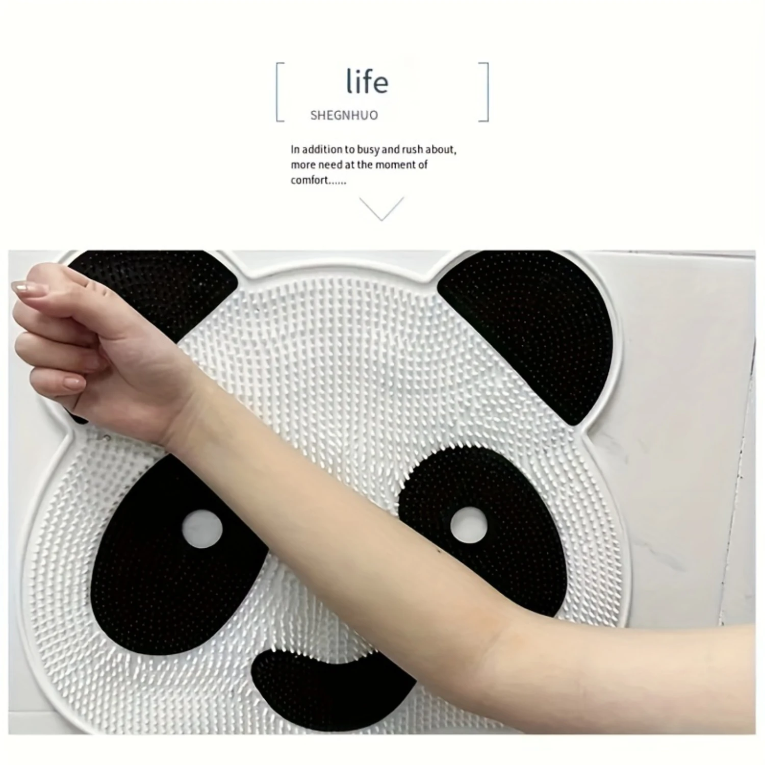 Panda Shaped Back Foot Scrubber For Shower Pad For Men And Women, Extra-Large Exfoliating Shower Mat Back Foot Scrubbing Wit
