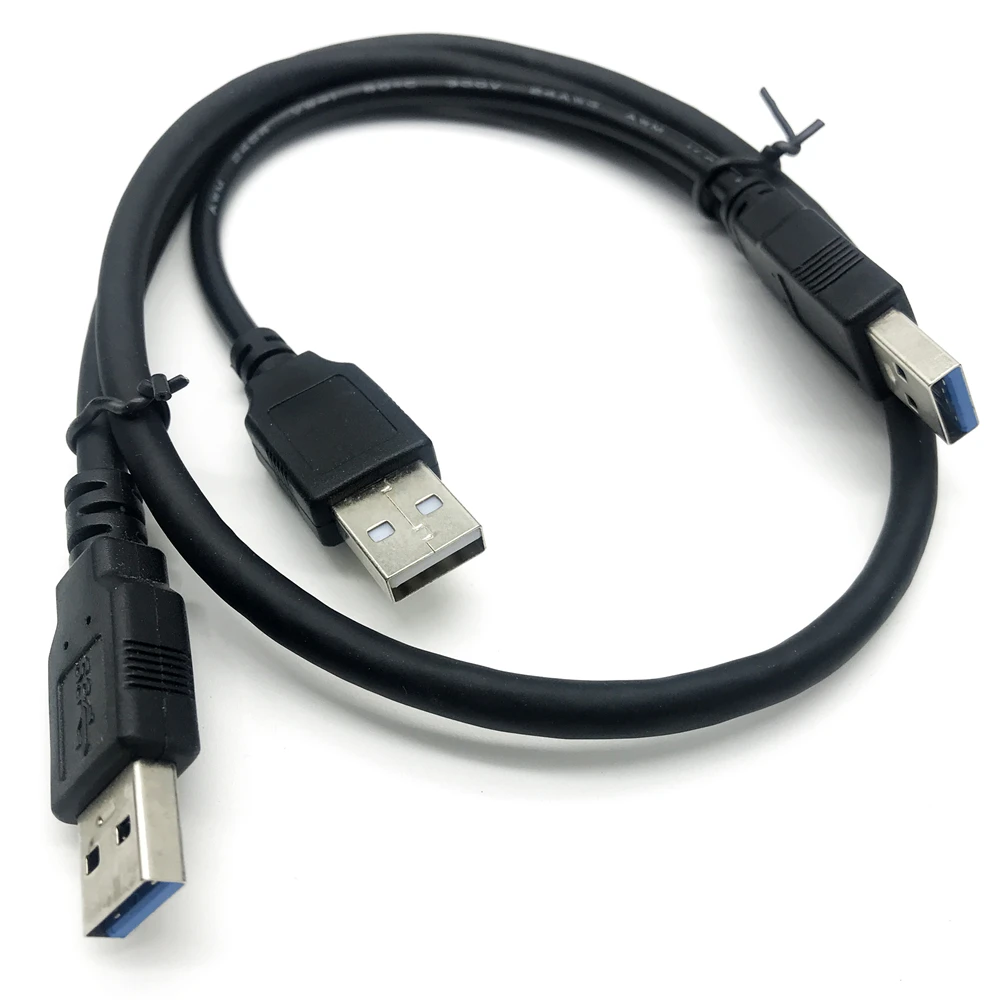 Enhanced USB Data Cable: Double A Male to Micro and Type-C Male Connectors