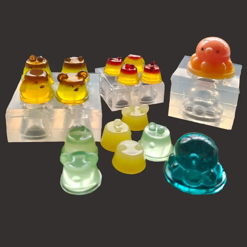 

Handmade Mini Animal Pudding Epoxy Resin Mold Food Play Miniature Pinching Mould Epoxy Resin Mold UV Resin Molds