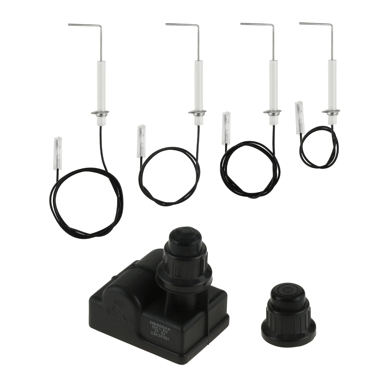Gas Grill Spark Generator AA Battery Push Button BBQ Igniter + 4PCS Electrode Igniter Wire For Blackstone 28inch Propane Griddle grill ignition system