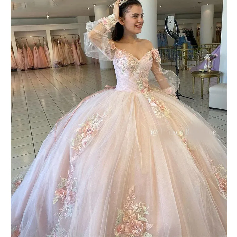 

ANGELSBRIDEP розовые платья Quinceanera с цветочными оборками милое 16 платье бальное платье принцессы на день рождения кружевные платья 15 лет