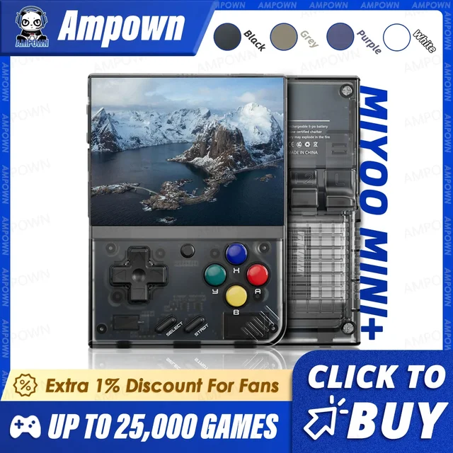 MIYOO-Console de jeu portable Mini Plus, console de jeu rétro, V2, écran Mini + IPS, console de jeu vidéo classique, système Linux, cadeau pour enfants 1