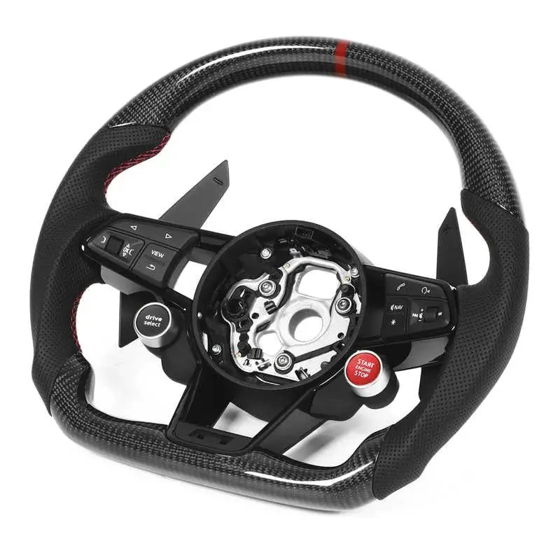 탄소 섬유 스티어링 휠 교체품, RS3 RS4 RS5 RS6 RS7 TT R8 2010-2021