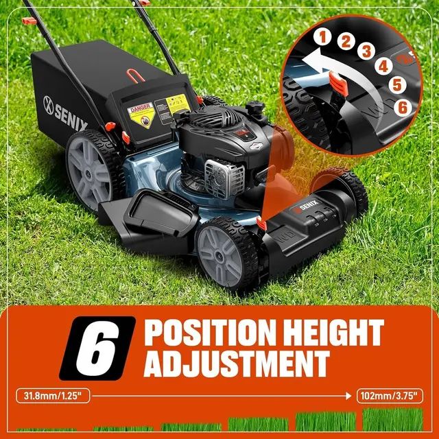 21 Briggs & Stratton 140cc Self-Propelled Gas Lawn Mower with Bagging, Mulching, 6-Height Adjustments 6