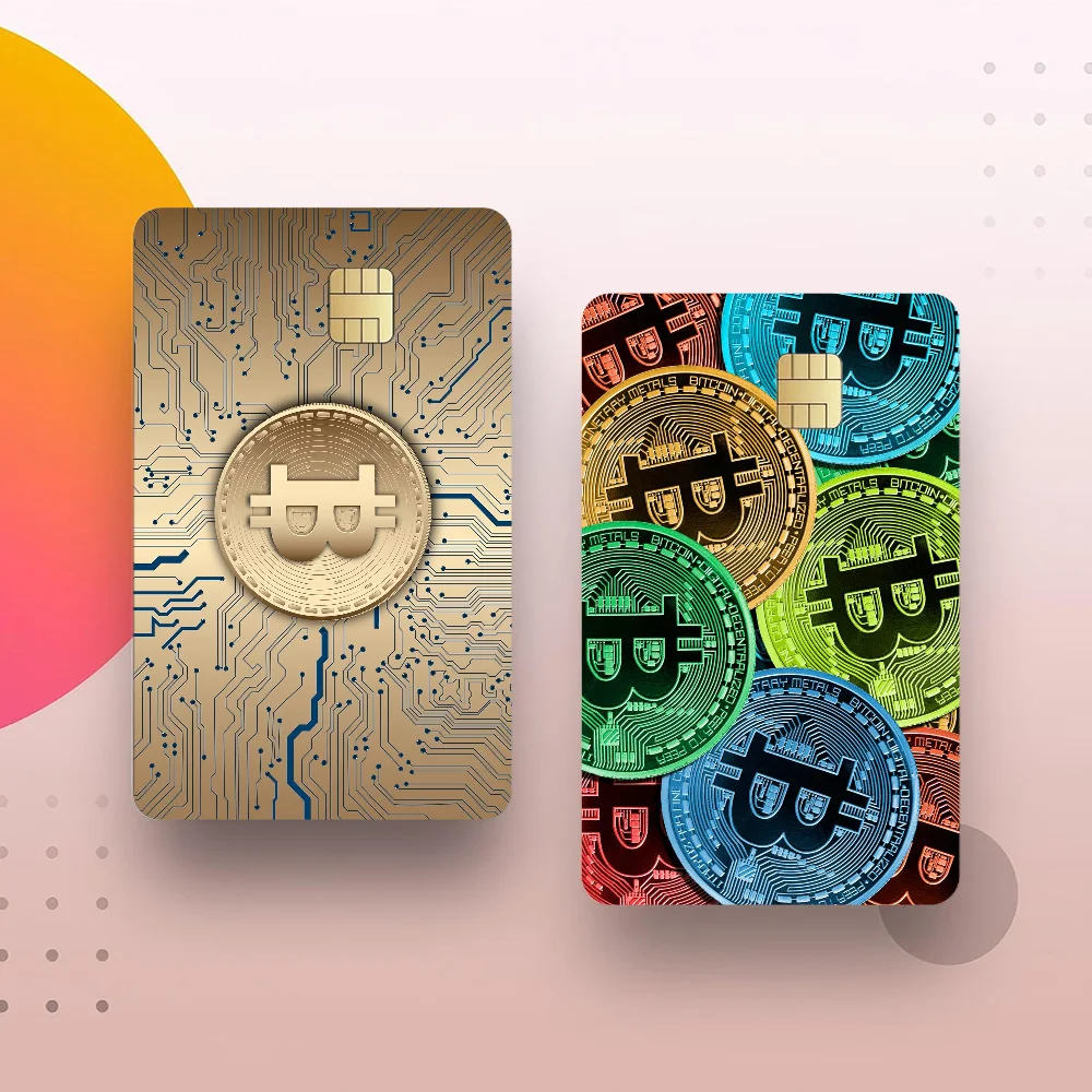 Bitcoin Cartoon Credit Card Skin Stickers for Bank Card Bus Metro Sticker Waterproof Women Gift
