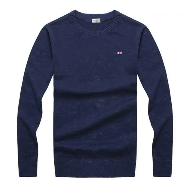 100% Cotton Crewneck Knit Sweater Fit Standard Edition Men's Autumn Winter Bow Logo Plus Size M-5XL Comfortable Warm 8507 3