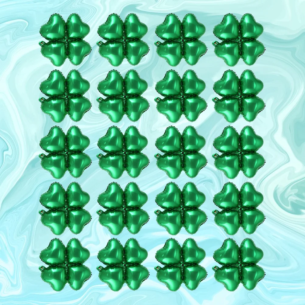 

50Pcs Lovely Heart Shape Four Leaf Foil Balloons Party Decor Balloon for Wedding Birthday Festival(Green)