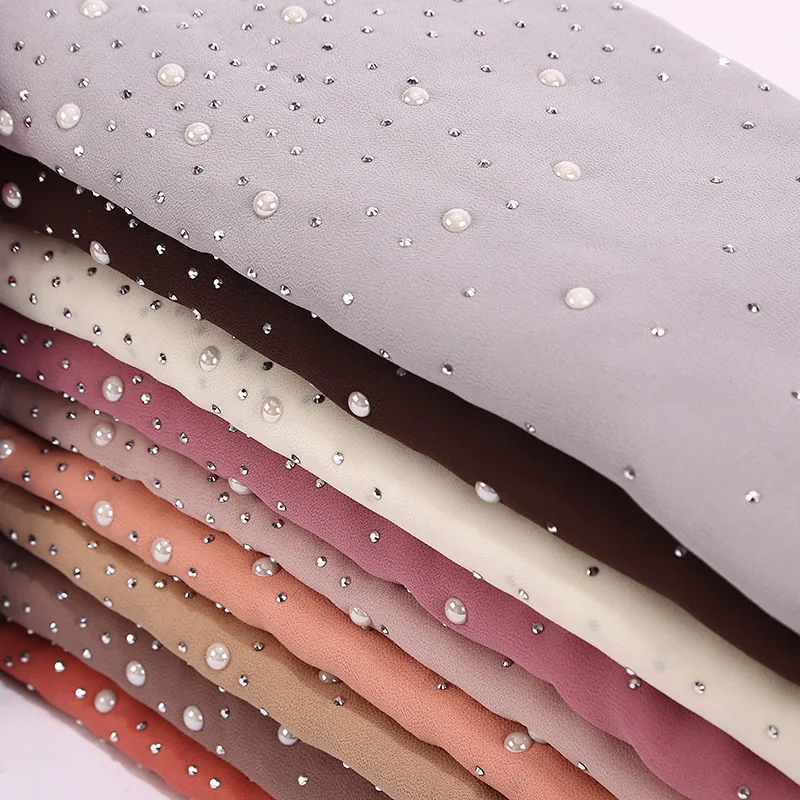 Rhinestone Embellished Women's Long Headscarf Islamic Muslim Hijab Shawl In Arab Style - Foto 4