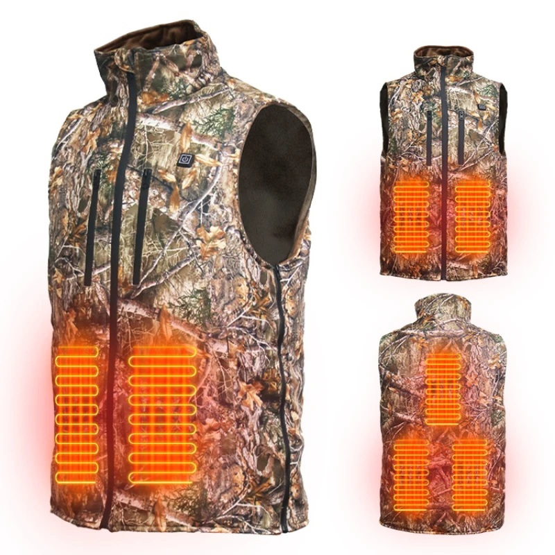 

Intelligent 5V USB charging heating to keep warm outdoor sports forest camouflage hunting cold factory direct vest