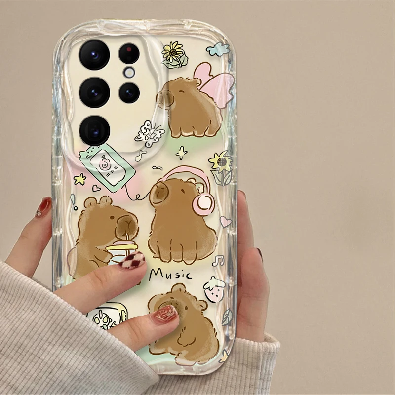 Charming Cartoon Capybara Wave Phone Case