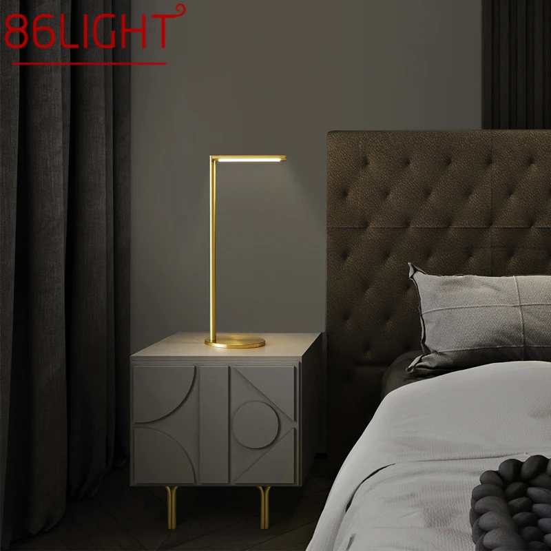 

86 LIGHT Contemporary Brass Table Lamp LED 3 Colors Creative Simple Gold Desk Light Copper For Home Study Bedroom Bedside