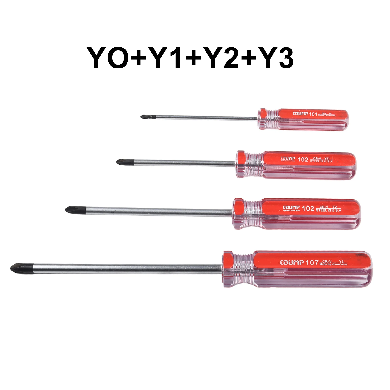 

4pcs Y-Shaped Screwdriver Set Nonslip Magnetic Tri-Wing Screwdriver Y0 Y1 Y2 Y3 For Furniture Repair Toy Repair Hand Tool