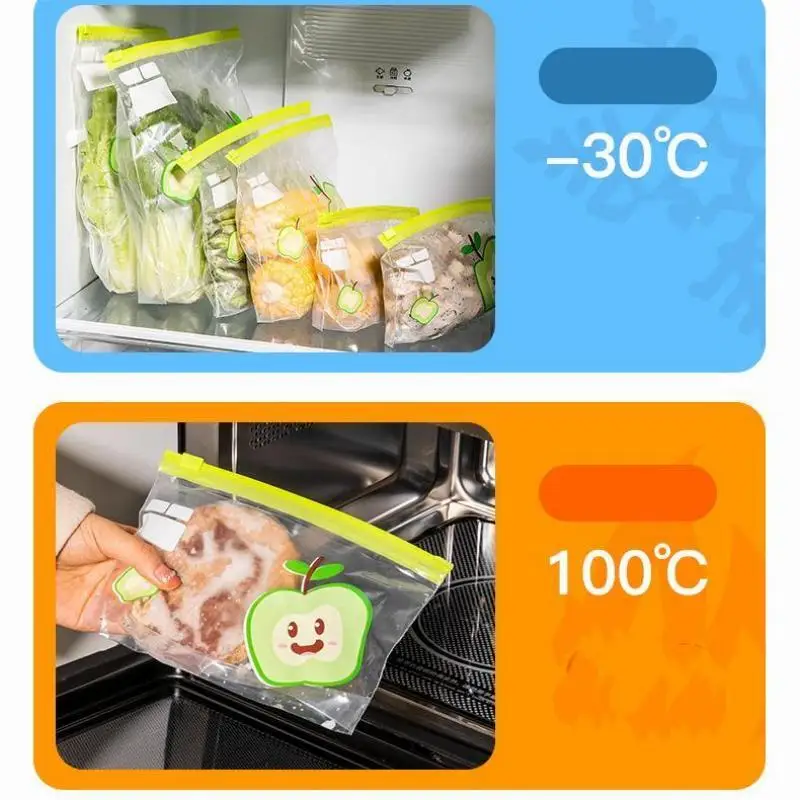 Reusable Zip Lock Bag Food Grade Transparent Storage Bag With Zipper Sealing Plastic Container Travel Freezer Camping Kitchen 6