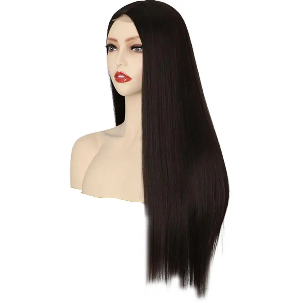 Hair Wig High Temperature Silk Feminine Fluffy Natural Looking Soft Touch Hair Styling Cosmetics Tool Women Black Long Straight
