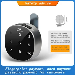 Fingerprint Lock Touch Screen Digital Security Lock Wood Cabinet Keypad Drawer Office Digital Electronic Lock