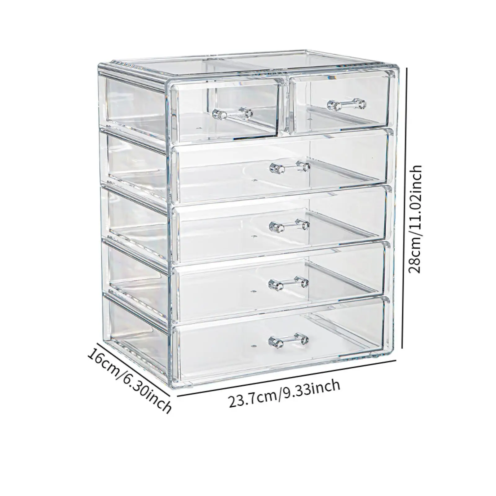 Stackable Storage Drawer Dresser Acrylic Cosmetics Storage Bin Large Capacity