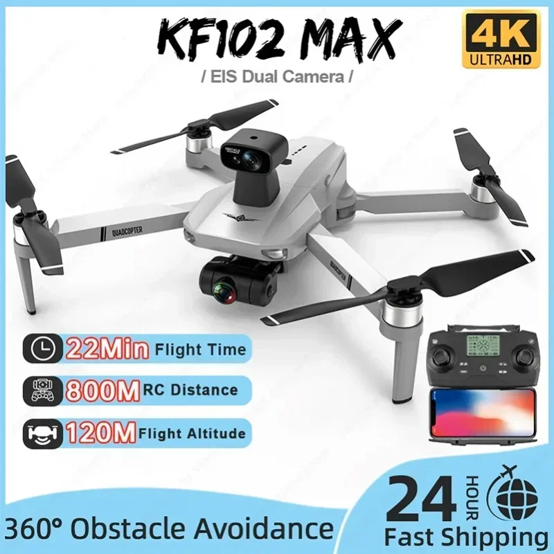 

KF102 MAX Drone 4K Profesional GPS HD Camera with 2-Axis Anti-Shake Gimbal Brushless Motor RC Quadcopter VS SG907 MAX