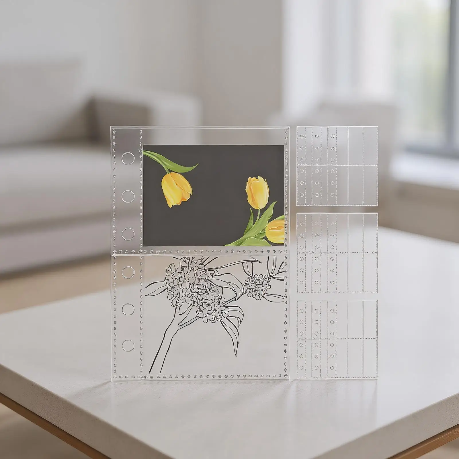 10pcs A7 6-Ring Binder Replacement Card Pages Card Protector Sleeves Sticker Book Transparent or Frosted Pages Replacement