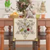 Happy Passover Linen Table Runner Jewish Passover Decorations Pesach Star Matzah Plate Table Runners Kitchen Dining Table Decor 3