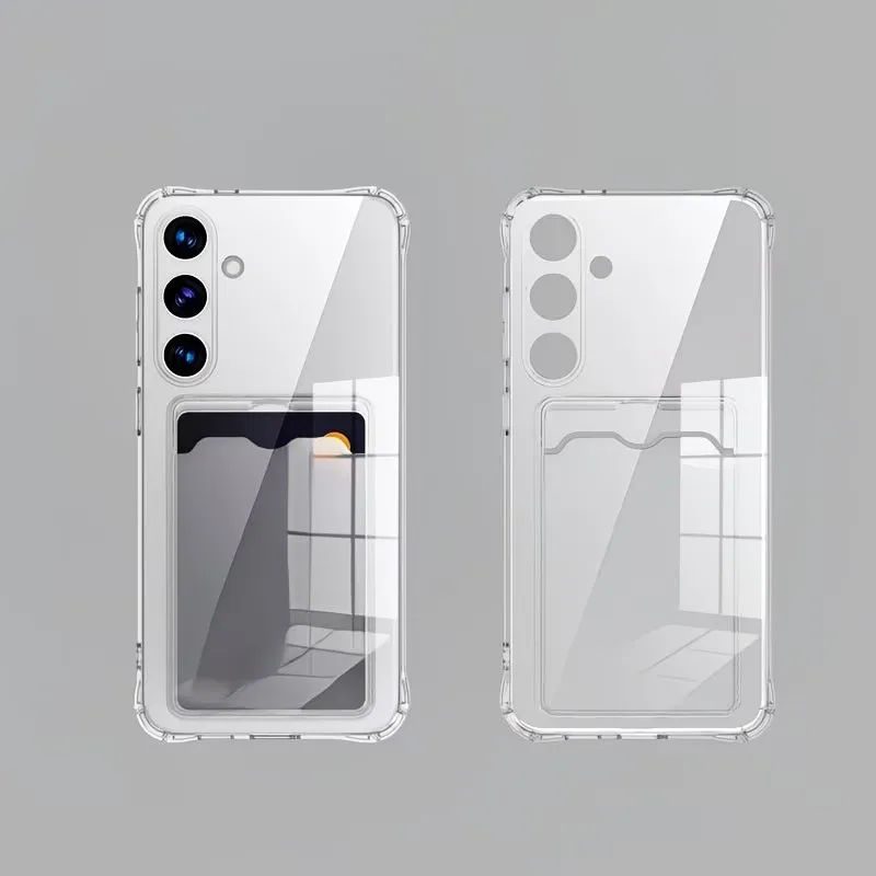 Clear Shockproof Portable Card Holder Phone Case