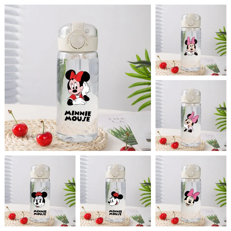 Tasse Sport 430 Ml Minnie Mouse Pour Enfants - Avec Paille, Sans BPA, Lavable Au Lave-vaisselle