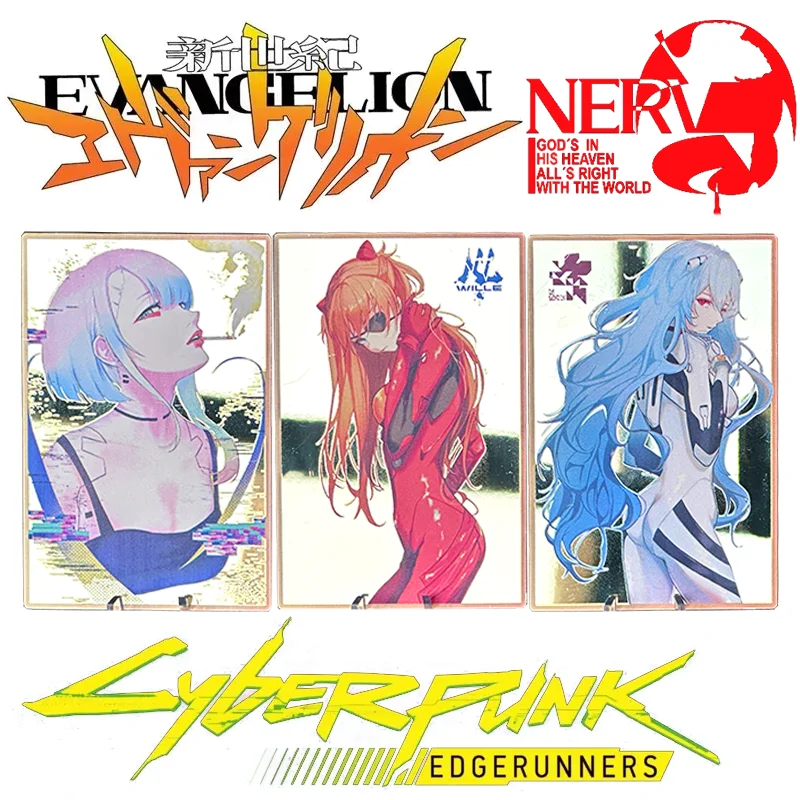 

New Anime Hobby Rare Cards EVA Ayanami Rei Asuka Langley Soryu Cyberpunk：Edgerunners Lucy Collection Mirror Cards Kid Toys Gifts