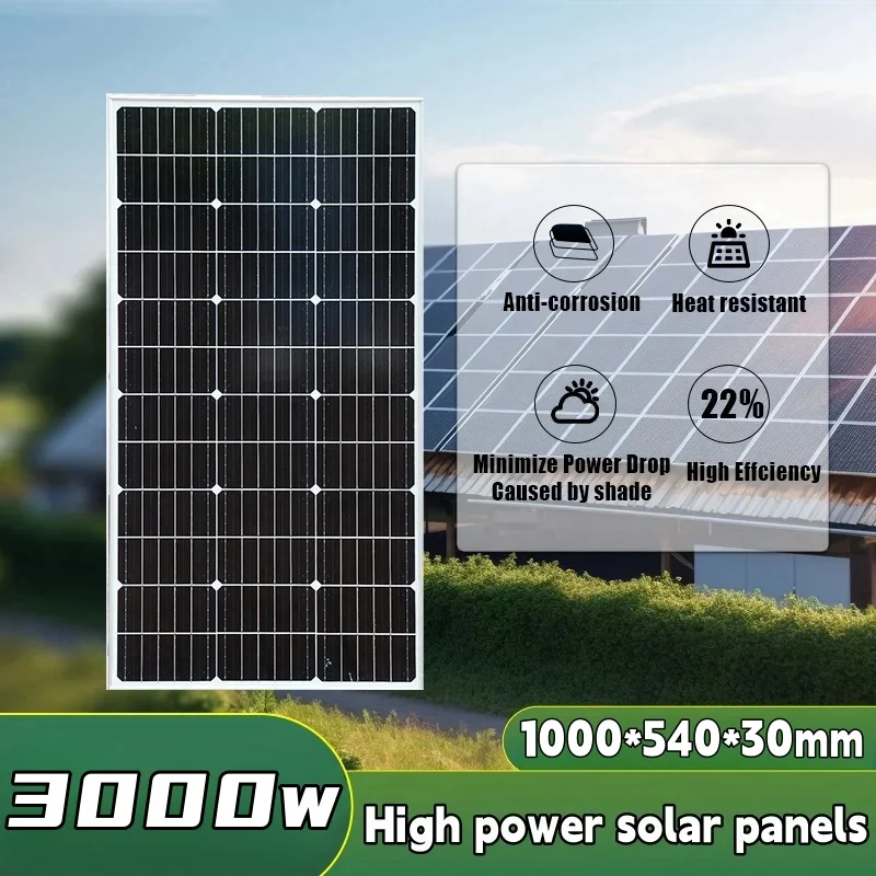 3000W Rigid Solar Panel Kit 18V for Home Roof Camper RV Car Boat