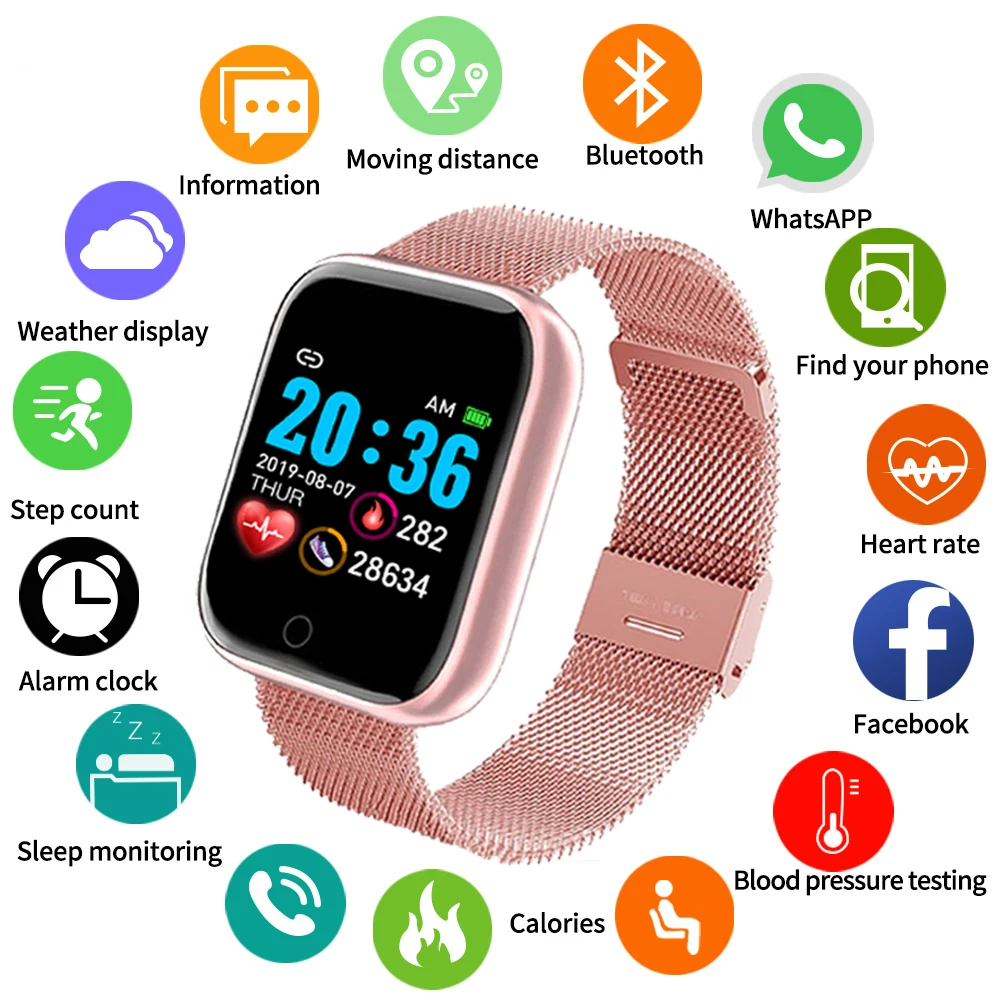 New Smart Watch Uomo Donna Sport Bluetooth Fitness Tracker Orologio Bracciale Smartwatch Android Ios Relojes Inteligentes Per Apple