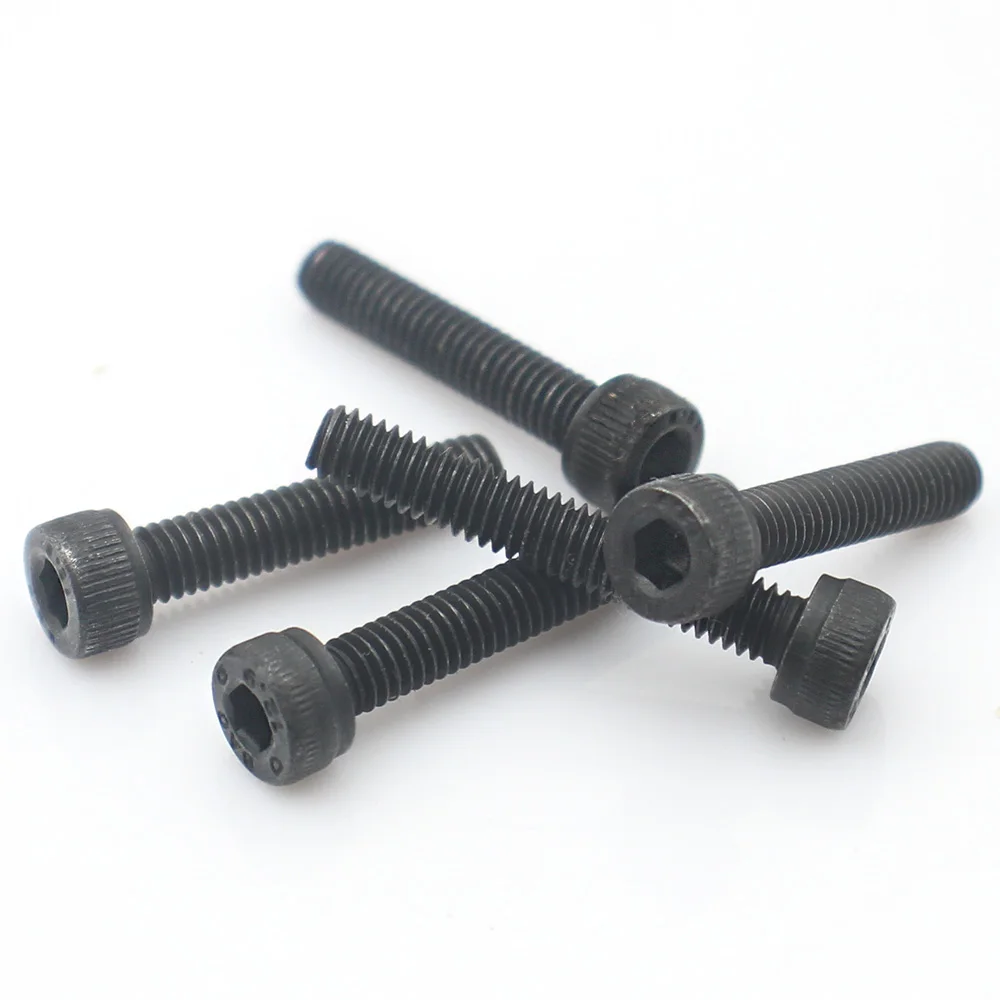 Hex Socket Allen Head Bolts Cylinder Cup Point Screws M2 M2.5 M3 M4 M5 M6 M8 M10 M12 Grade 12.9 Carbon Steel Full Thread 50-2pcs hexagon socket screw hex socket cap screw