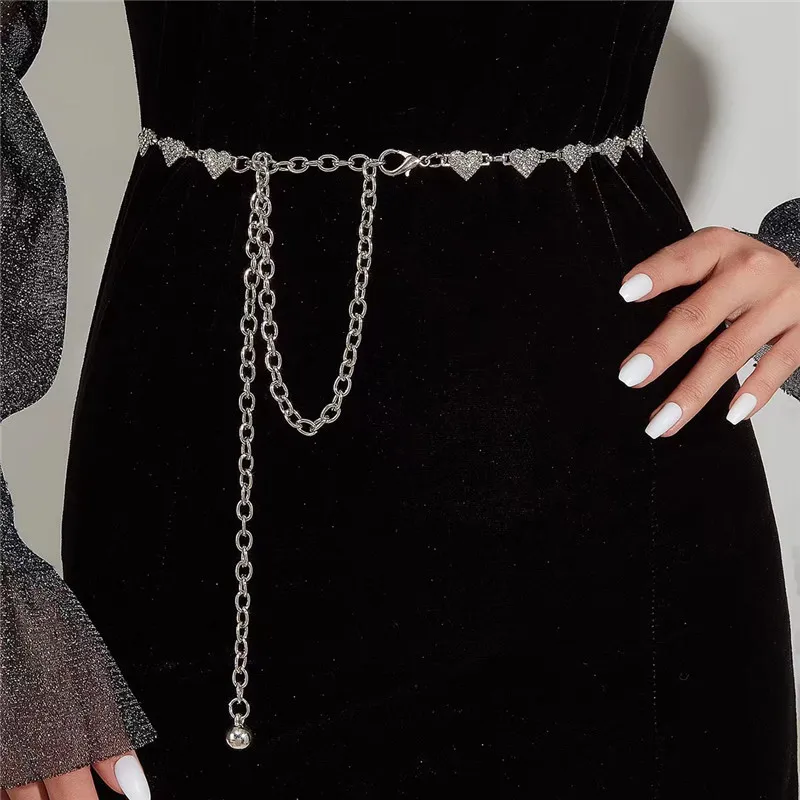 

Women's Waistband, Rhinestone Waist Chain, Metal Accessories, Waistband With Dress Waist Chain, Decorative Slim Waistband