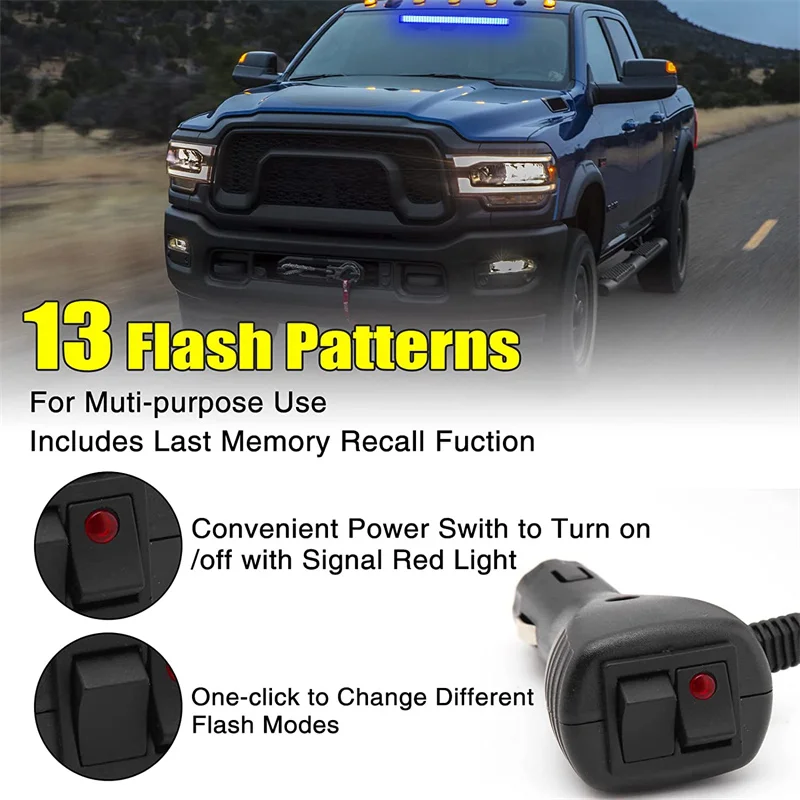 80 Led Strobe Police Lights for Car Windshield 80 Led Warning Light strobe Car Truck auto flasher Fireman Beacon Light