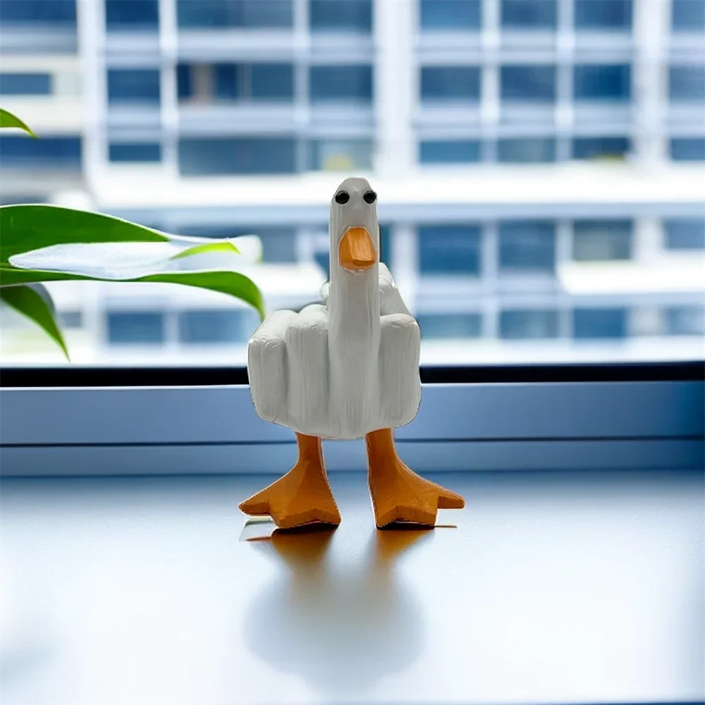 Middle Finger Duck You Figurine resin statue resin handicraft ornaments garden statue resin ornament resin ornaments garden decoration animal ornaments Middle Finger Desk Decor Funny Garden Decor Statues Figurines Ornaments For Home Patio Yard