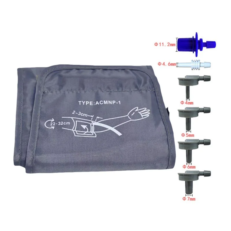 Adjustable Adult Arm Blood Pressure 17-22cm/22-32cm/22-48cm Cuff Big Size With 6pcs Connector Cuff Tube Blood Pressure Tonometer