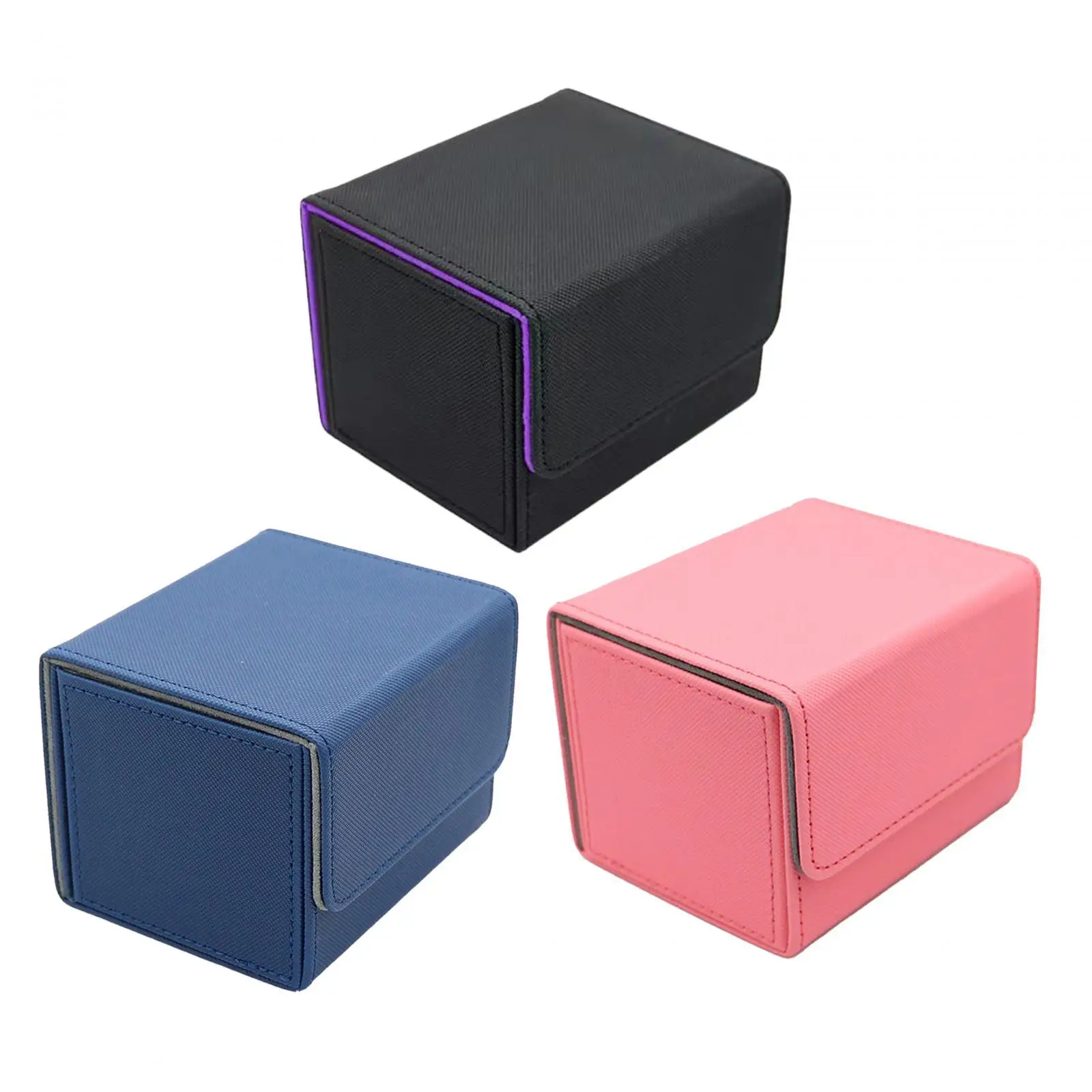 

Trading Card Deck Box Storage Holder Card Organizer Card Holder Container PU Leather for Collectible Cards Baseball Card