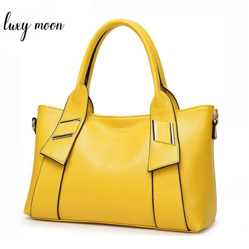 Yellow Handbag Women Bag PU Leather Blue Hand Bag Black Famous Brand women messenger bag Luxury