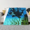 Killer Whale Orca Throw Blanket Ultra Soft Blanket Warm Thin Blanket for Home Bed Couch Blankets Bedspreads for Adults Children 5
