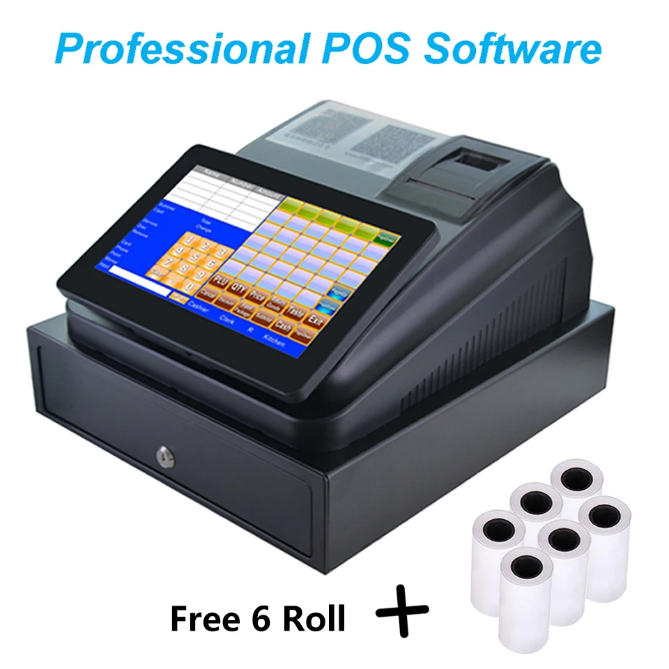 Pos Cash Register with Pos Printer 58mm and Cash Drawer Thermal Paper