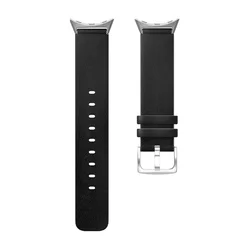 Premium Genuine Leather Strap - Elegant Sport Watchband Bracelet for Google Pixel Watch (Black)