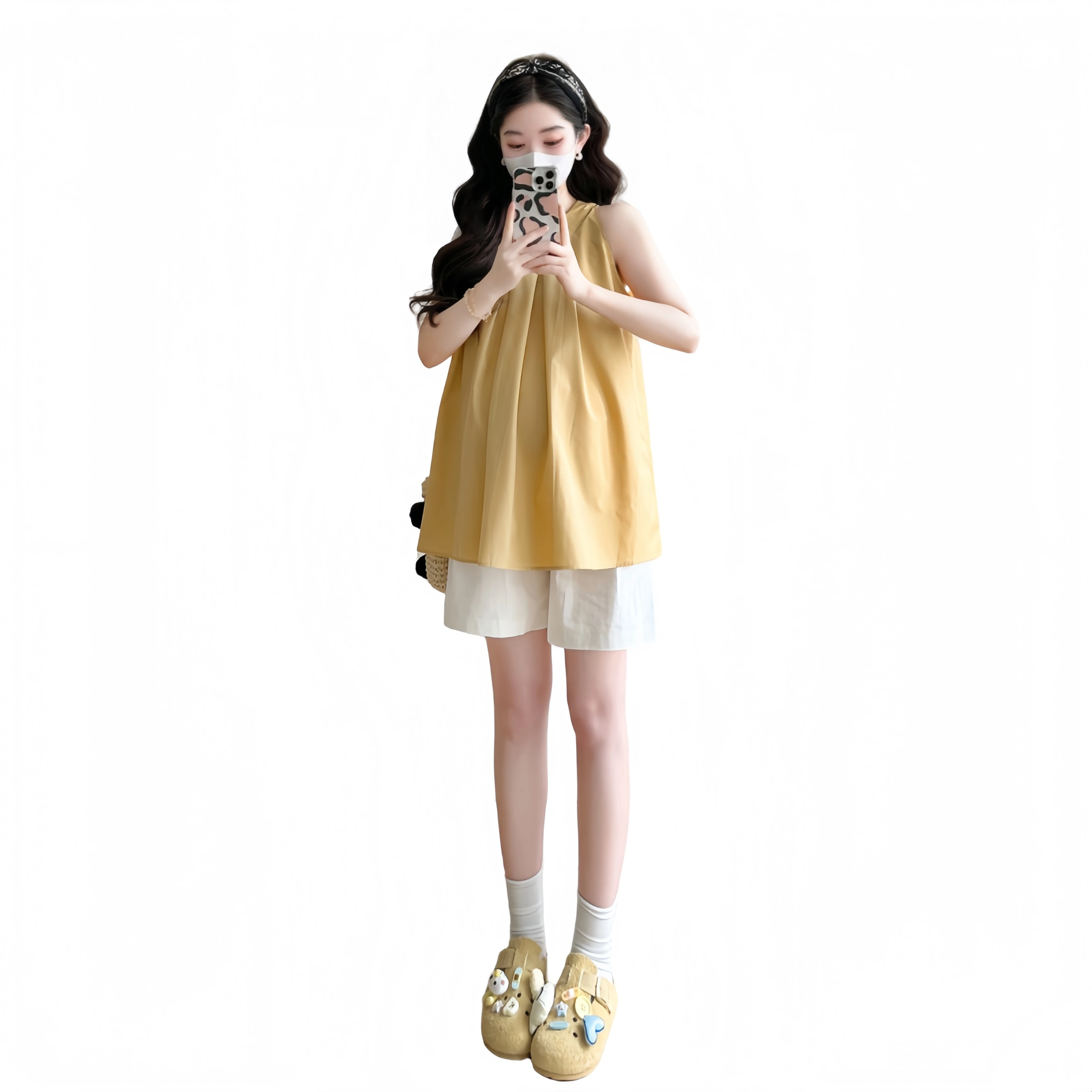 D77550 출산 상의 얇은 느슨한 여성 상의 여름 출산 상의